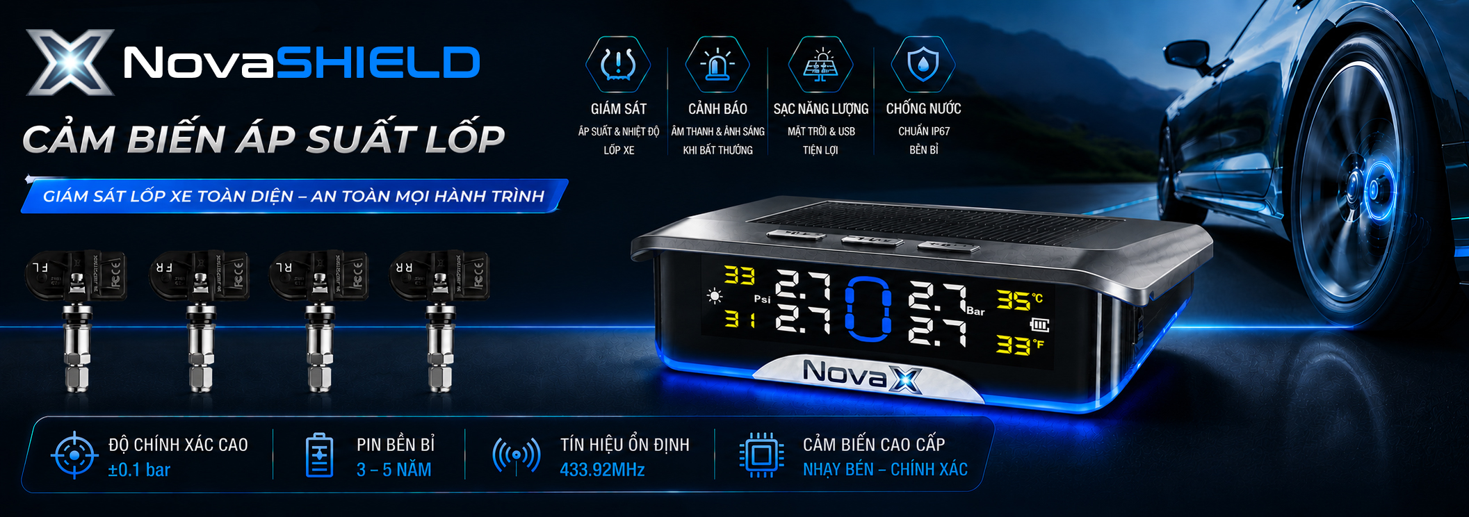 Cảm biến áp suất lốp NovaSHIELD TS10 PRO